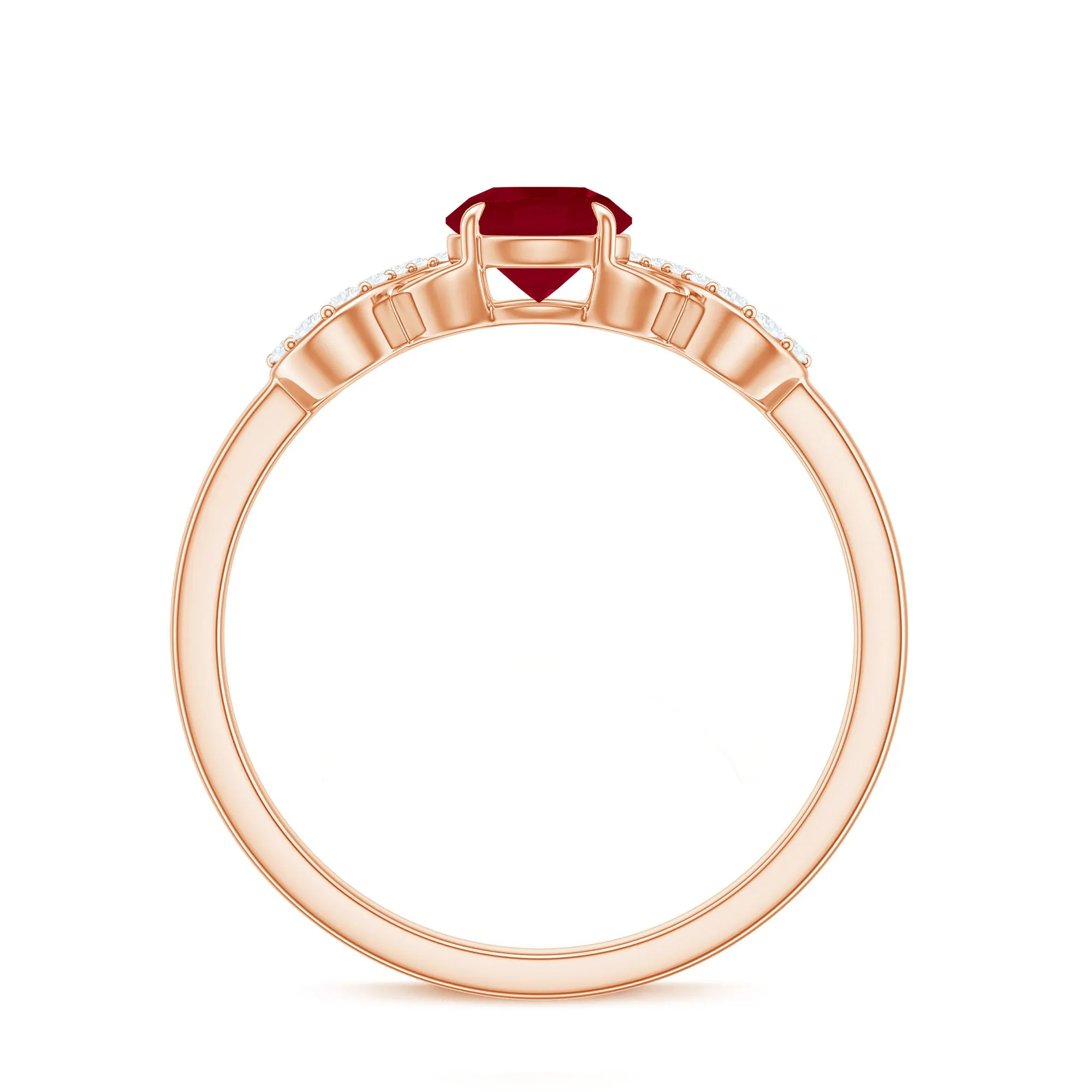 Criss Cross Promise Ring with Ruby and Diamond