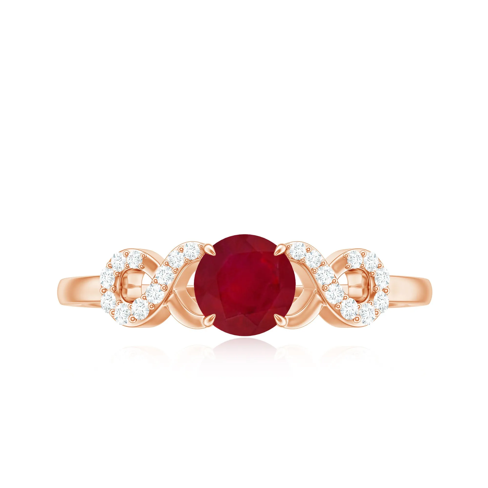 Criss Cross Promise Ring with Ruby and Diamond