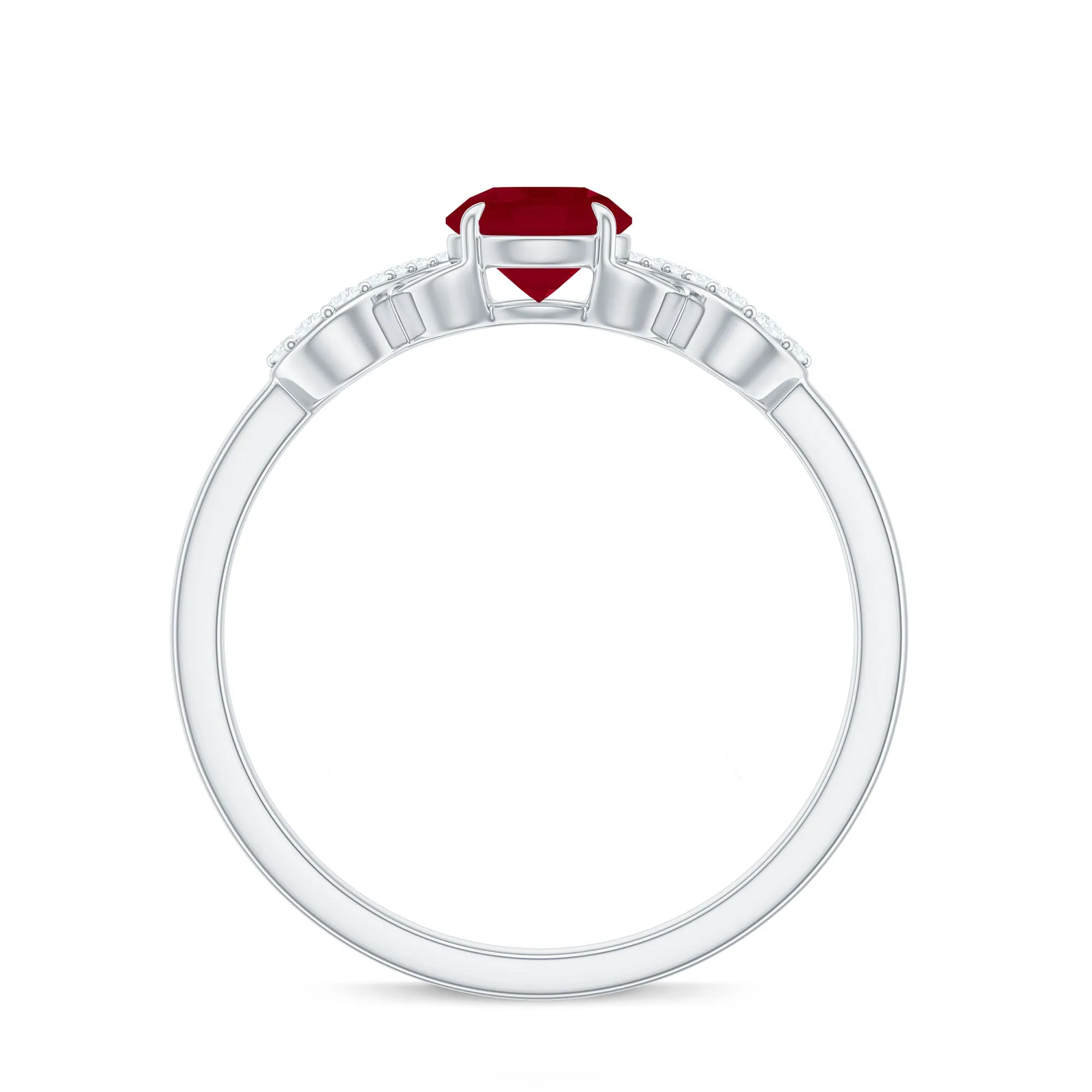 Criss Cross Promise Ring with Ruby and Diamond