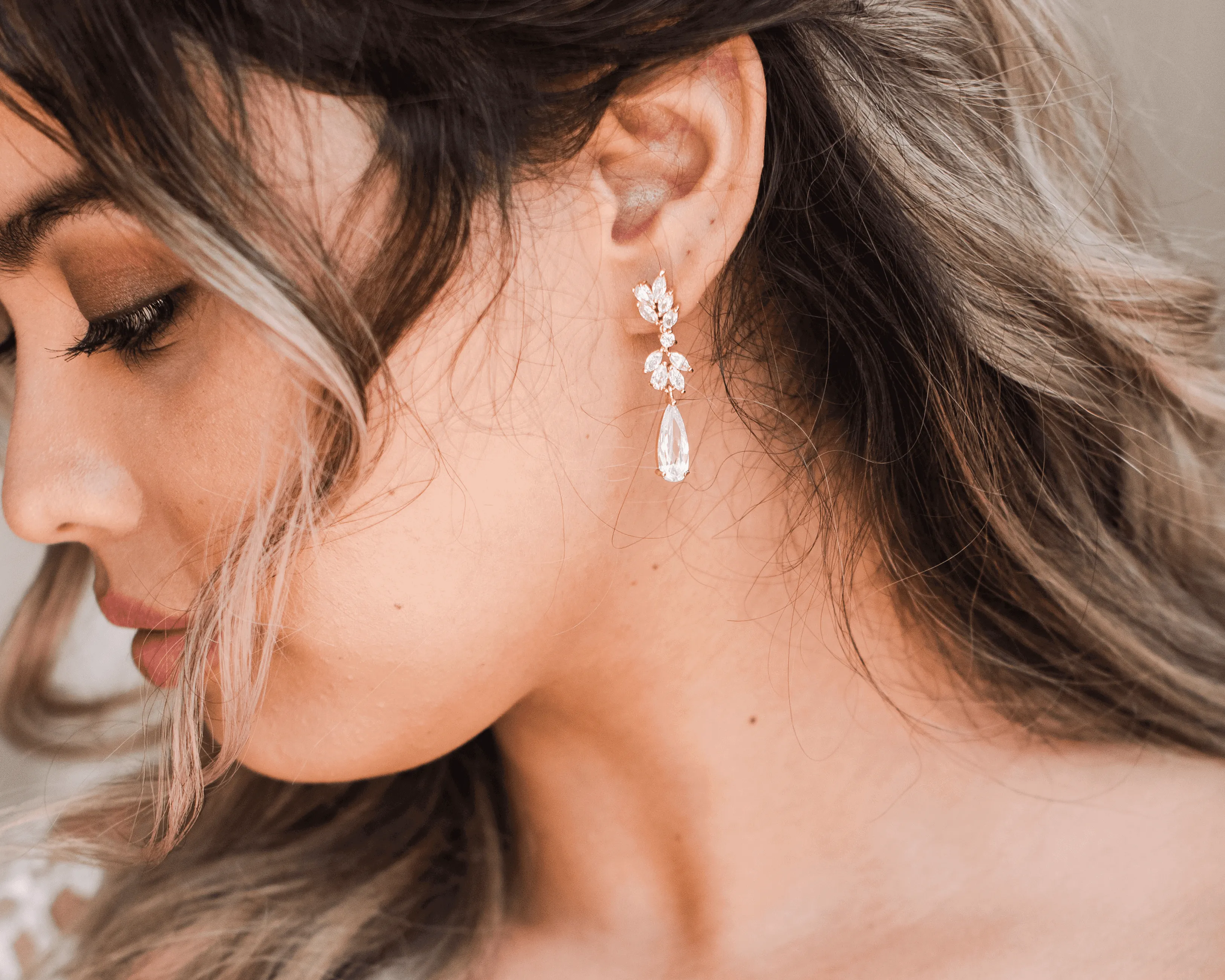 Crystal Bridal Drop Earrings