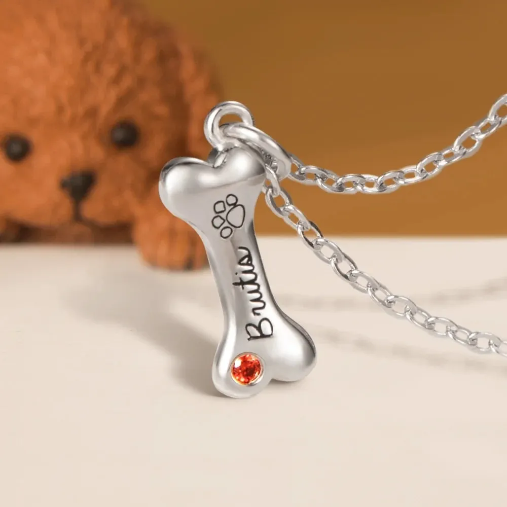 Customized Exquisite Name Dog Bone Necklace