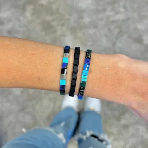 DESCEND - 3 Tila Bead Bracelet Stack