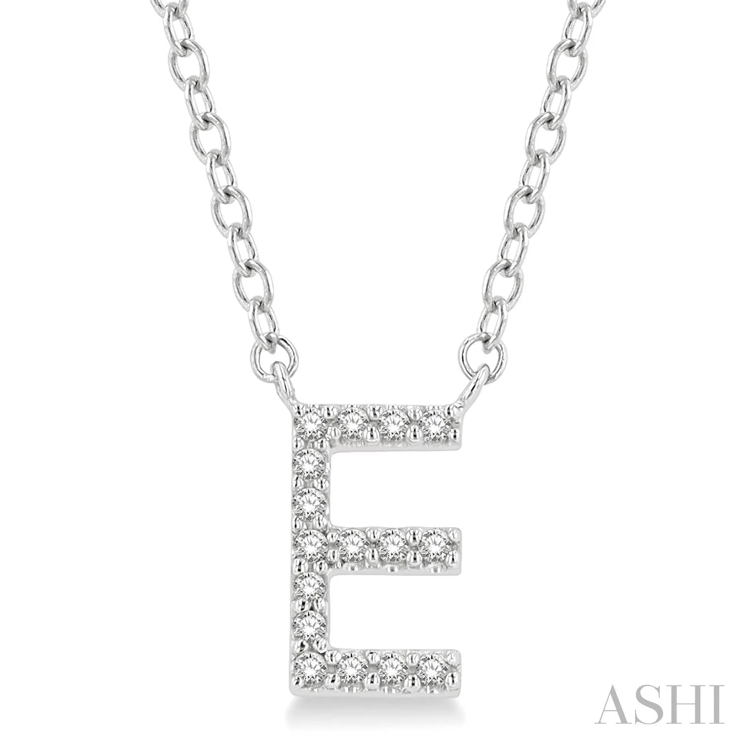 'E' Initial Diamond Pendant