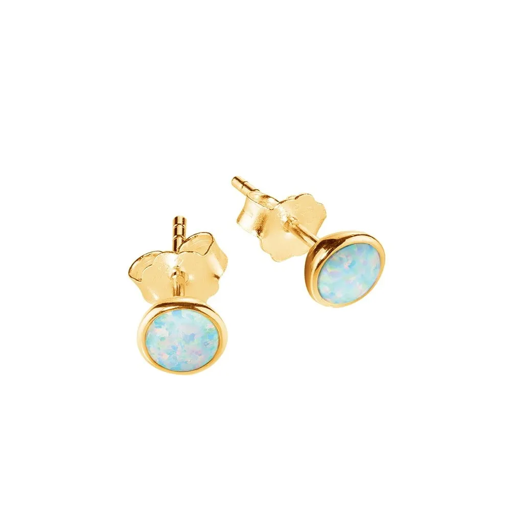 Earring - YGP Opalite Bezel Set Studs