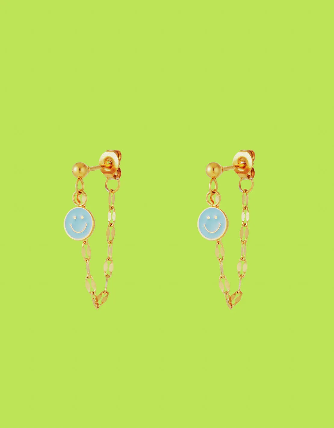 Earrings smiley chain