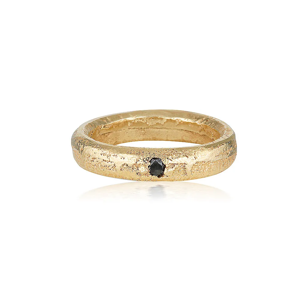 Epicene Ring - Yellow Gold & Black Diamond 4mm band