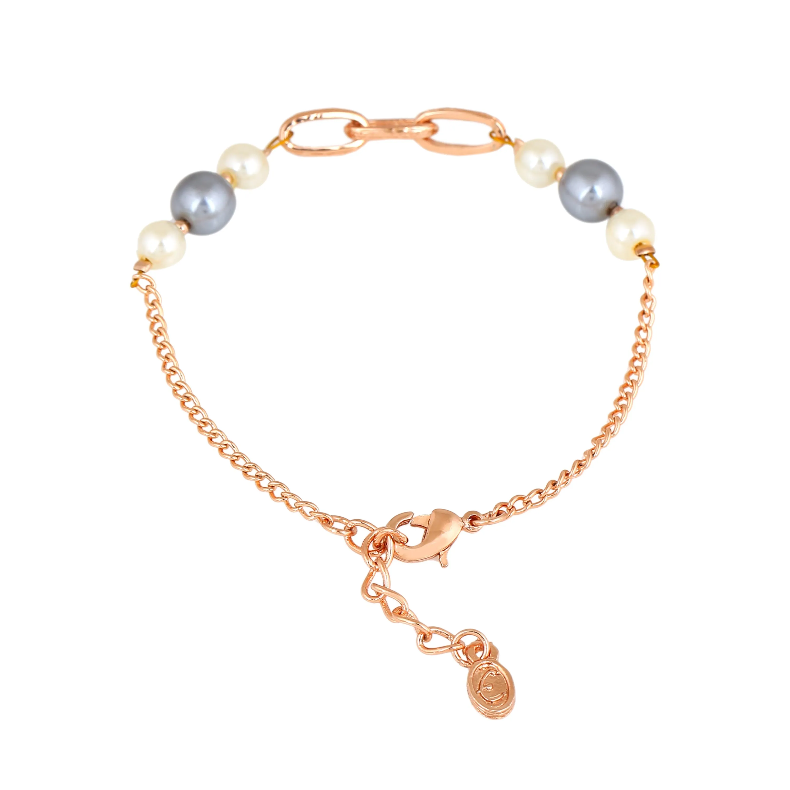 Estele Rose Gold Plated Beautiful Pearl Bracelet for Women