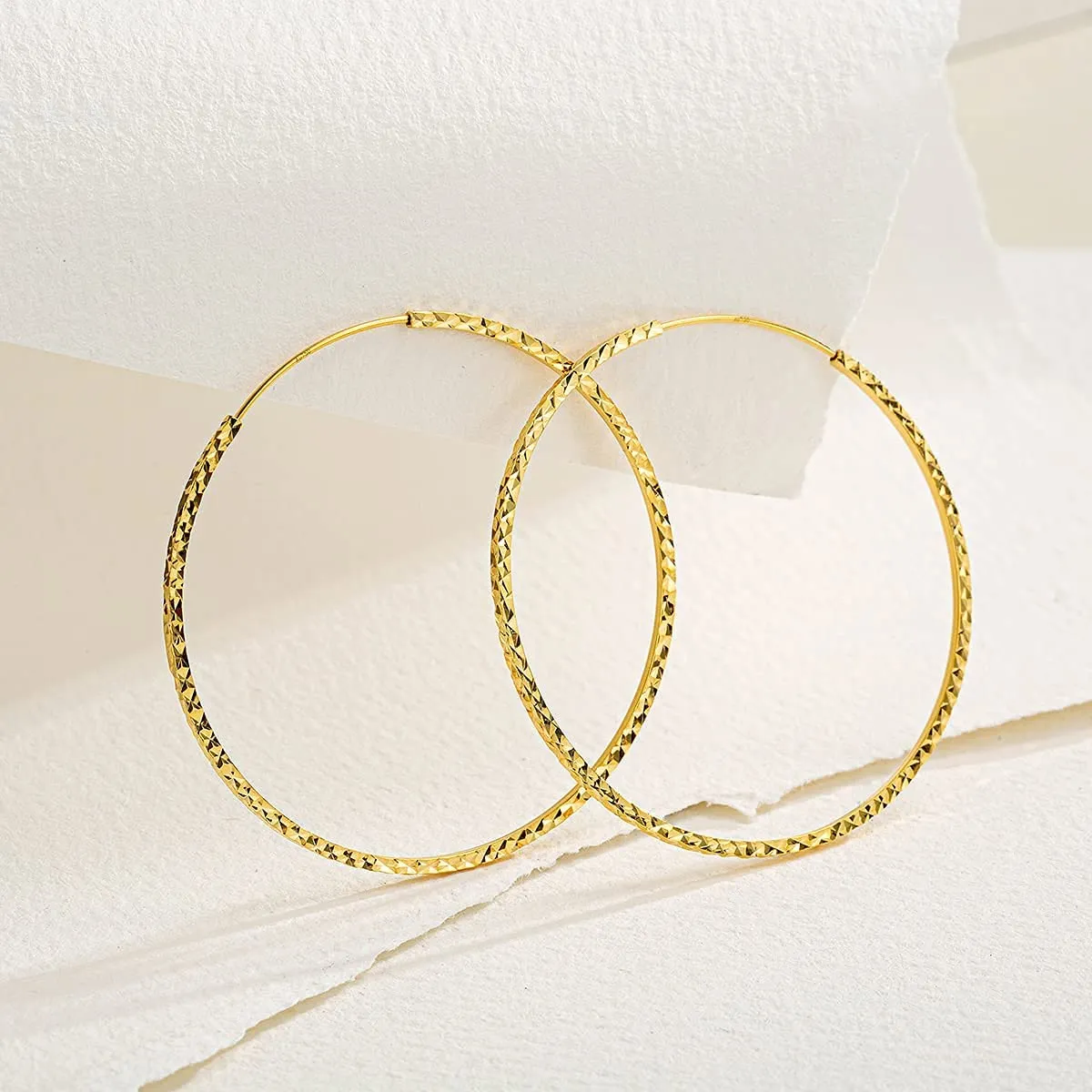 FANCIME Endless Circle 18K Gold Hoop Earrings