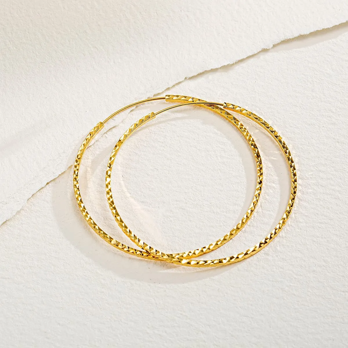 FANCIME Endless Circle 18K Gold Hoop Earrings