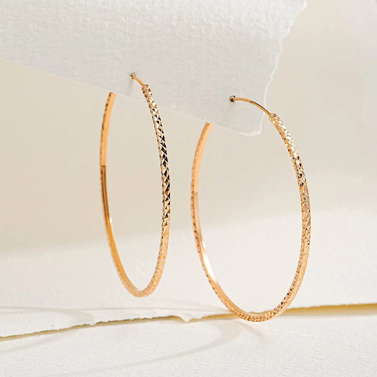 FANCIME Endless Circle 18K Gold Hoop Earrings