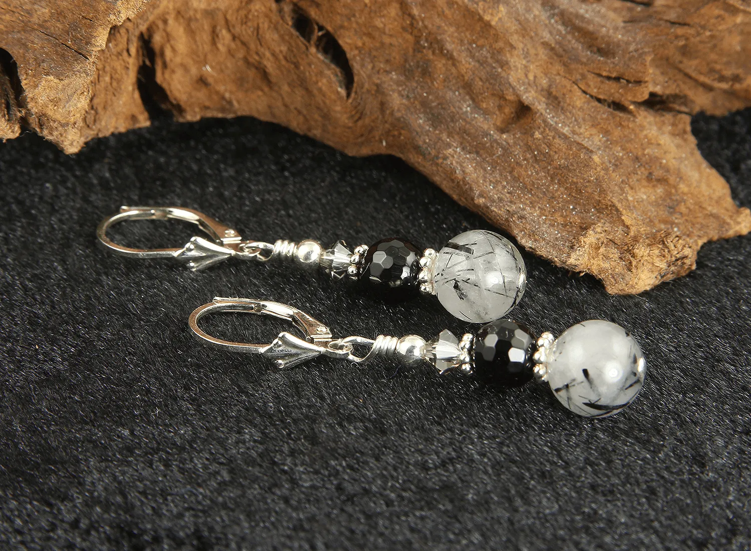 Fancy Quartz Gemstone Beaded Earrings