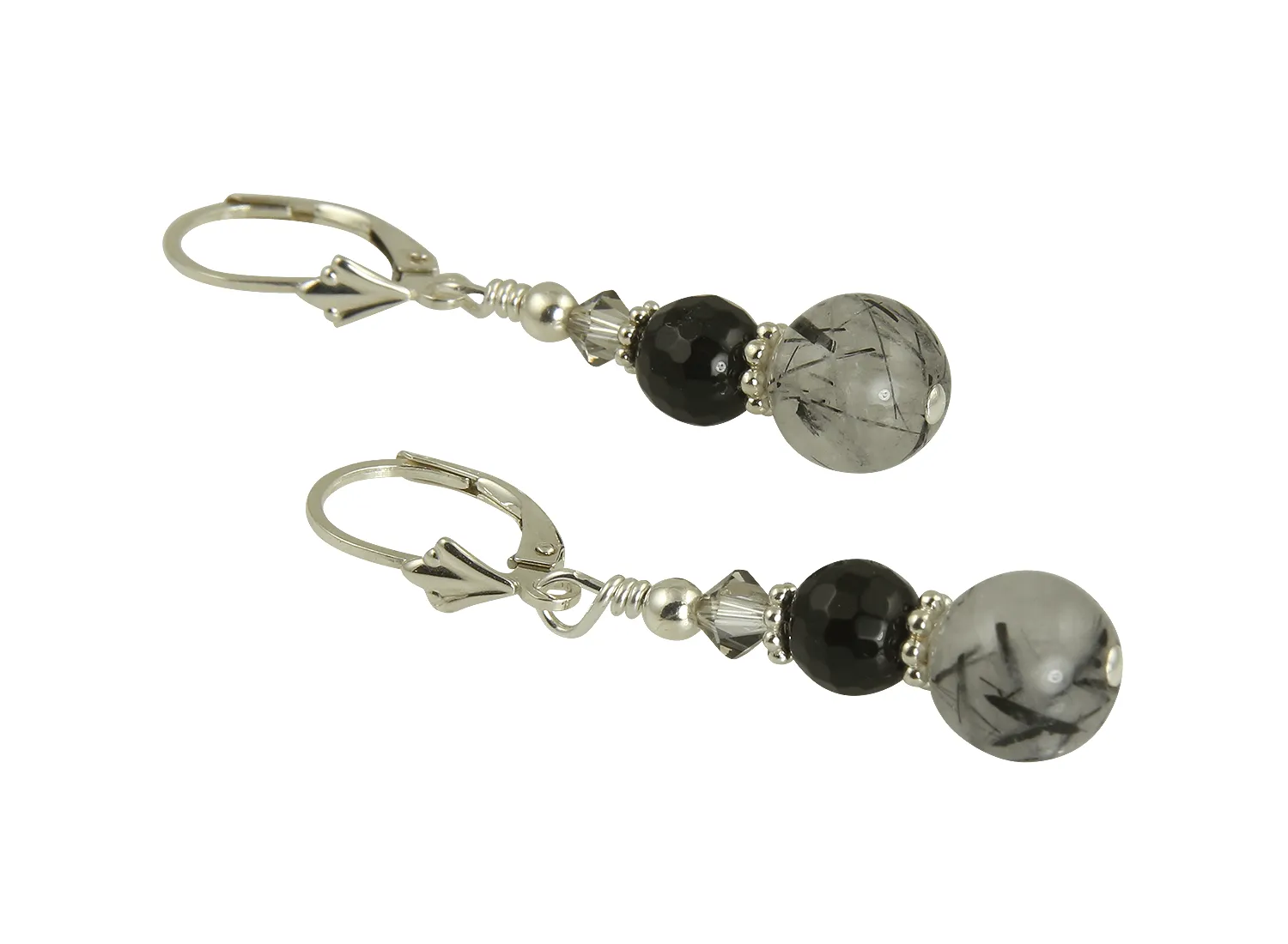 Fancy Quartz Gemstone Beaded Earrings