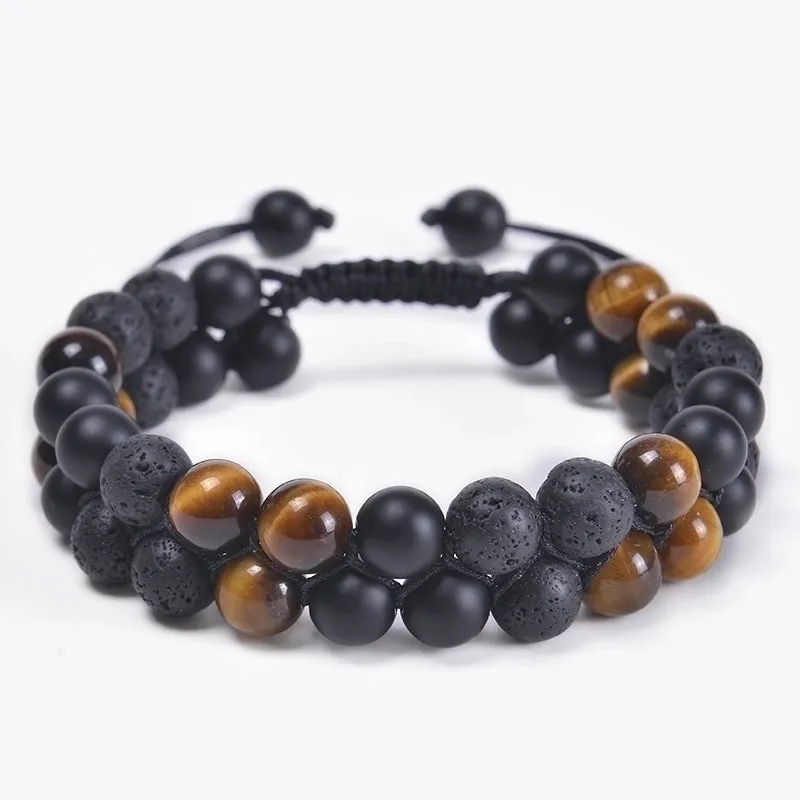 Fashion Colorful Agate Beaded Unisex Bracelets 1 Piece