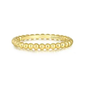 Gabriel 14Ky Bujukan Beaded Stackable Ring