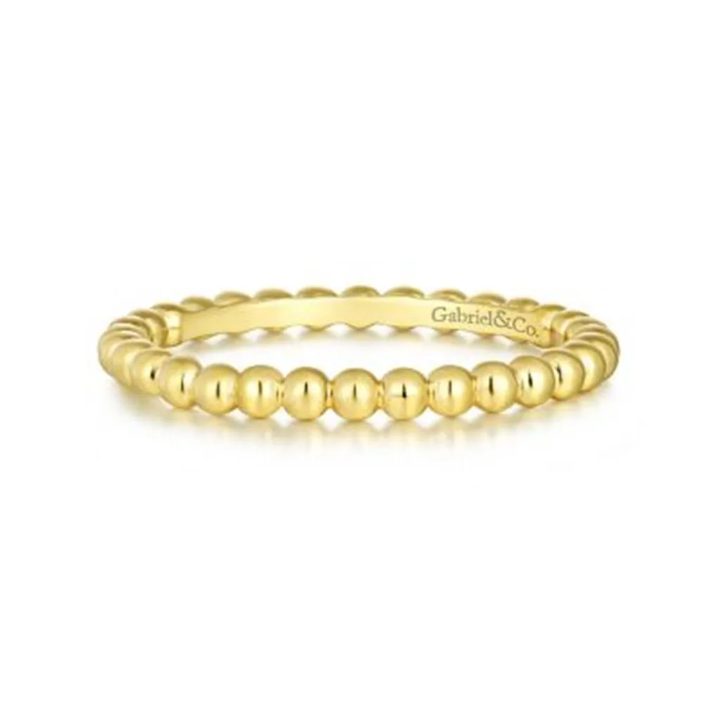 Gabriel 14Ky Bujukan Beaded Stackable Ring