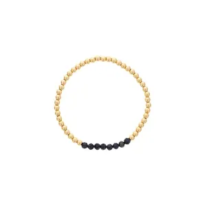 Gold Filled Blue Sapphire Bead Stretch Bracelet by Dee Berkley