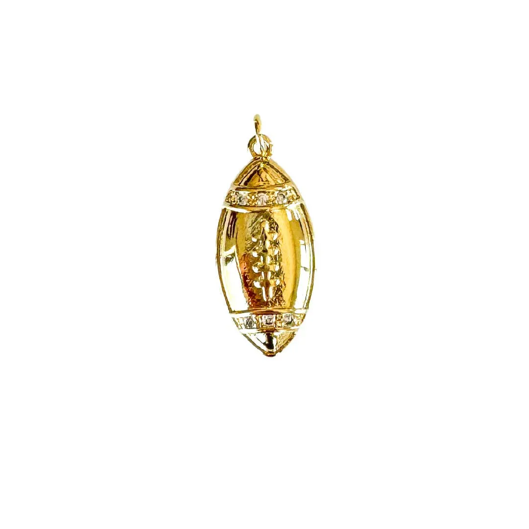 Gold Football Zicron Charm