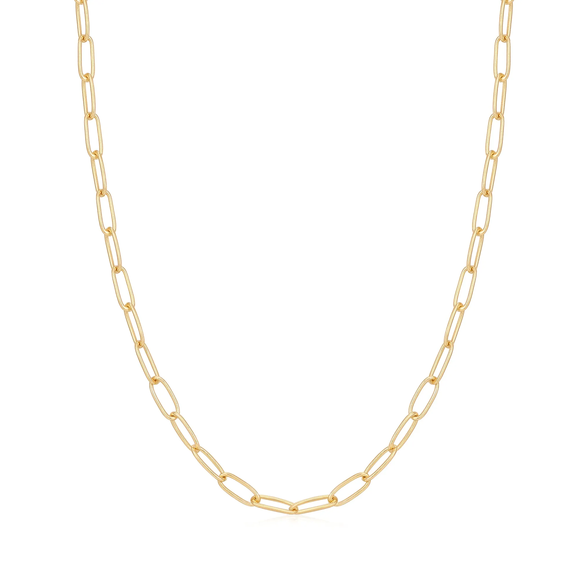 Gold Link Charm Chain Necklace