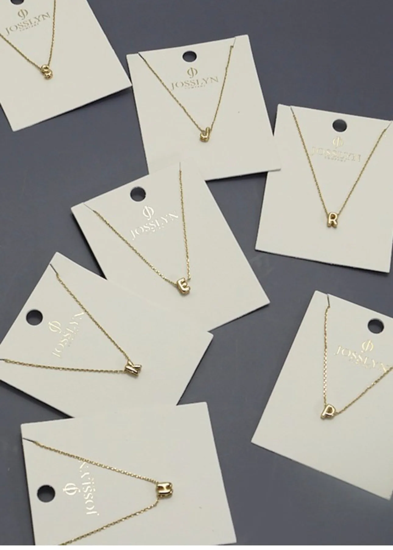 Gold Mini Bubble Initial Necklaces