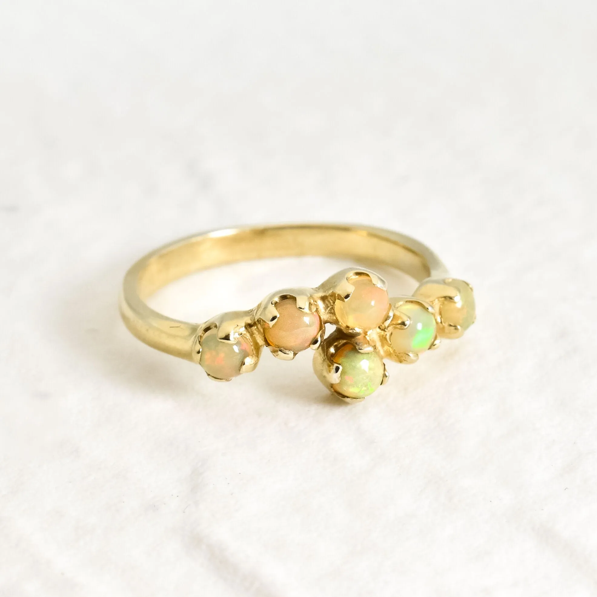 Gold Opal Ring - Natural Fire Opal Ring - Vintage Opal Ring