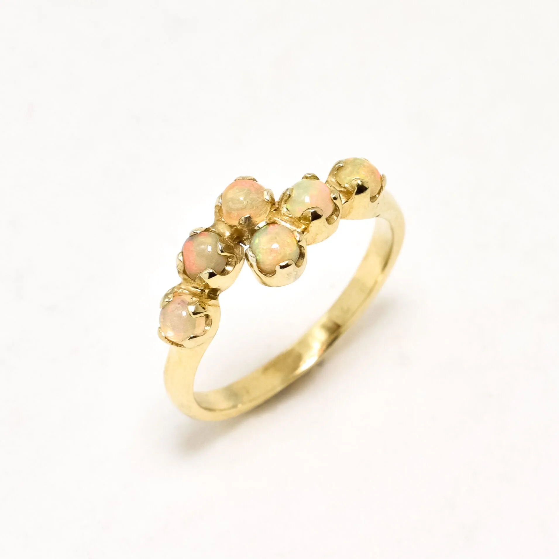 Gold Opal Ring - Natural Fire Opal Ring - Vintage Opal Ring