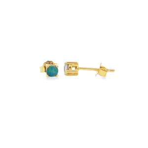 Gold plated Sterling silver 3mm Opal triplet studs