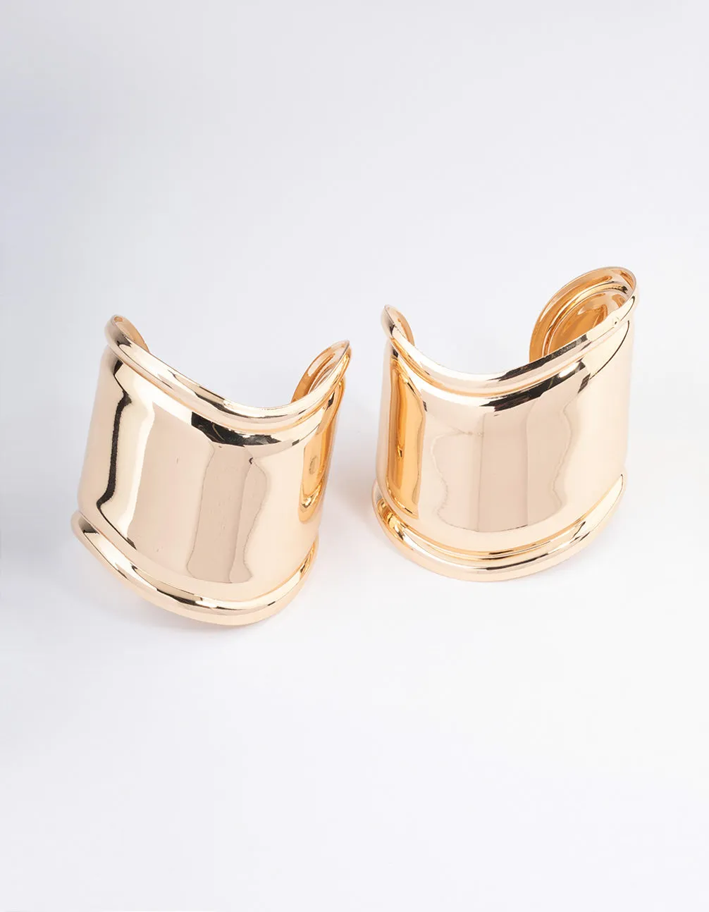 Gold Statement Wave Cuff Bangle Pack