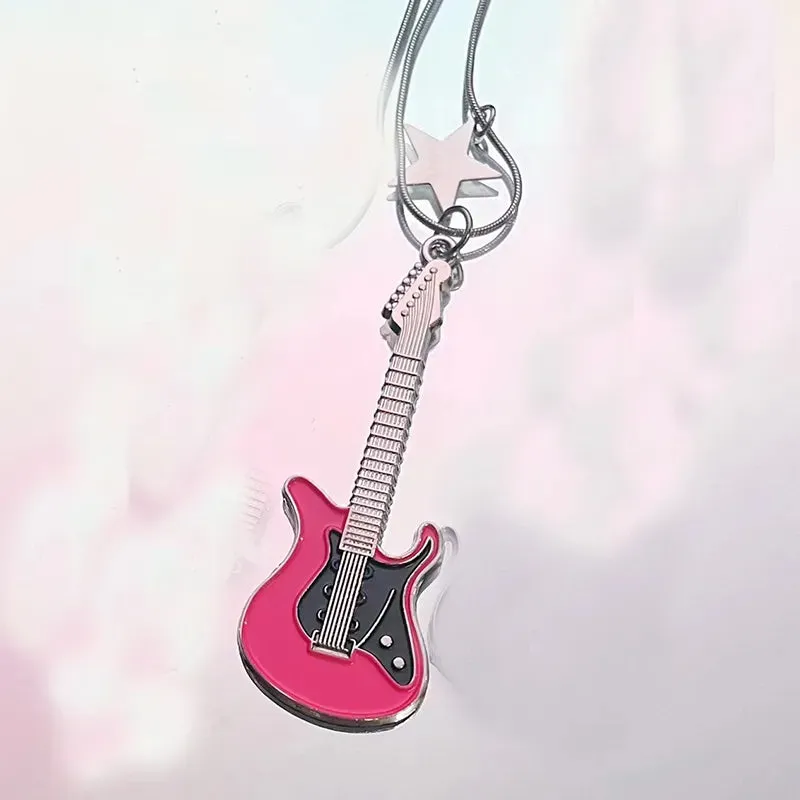 Grunge Guitar Pendant Necklace