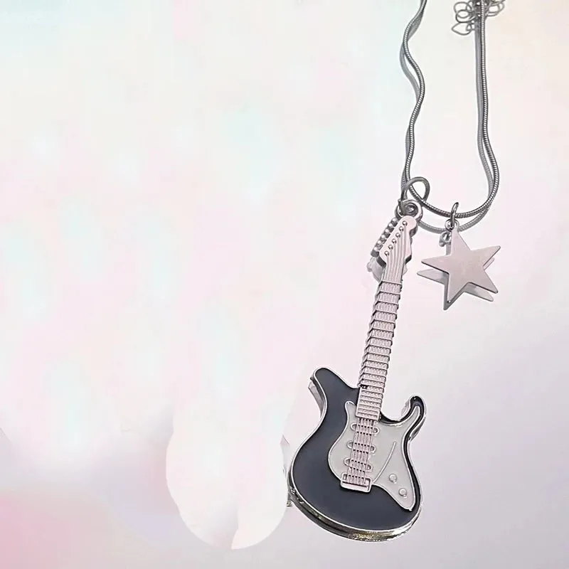 Grunge Guitar Pendant Necklace