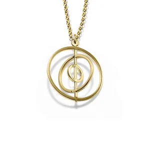 Gyroskop Necklace Pendant Yellow Gold