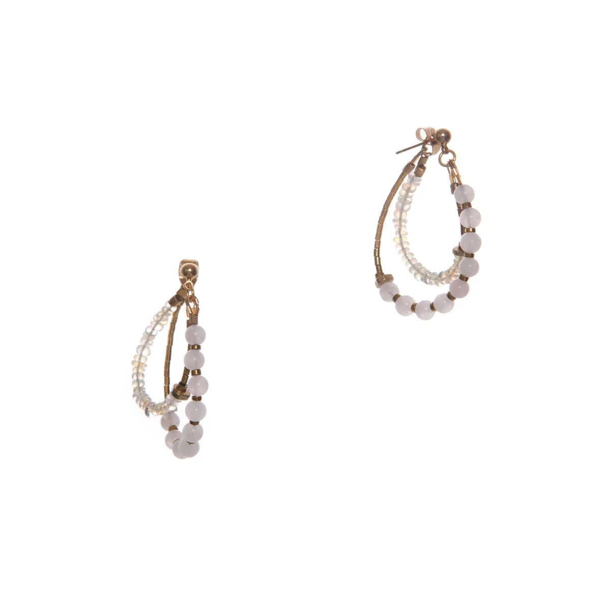 Hailey Gerrits // Leilani Earrings Rose Quartz