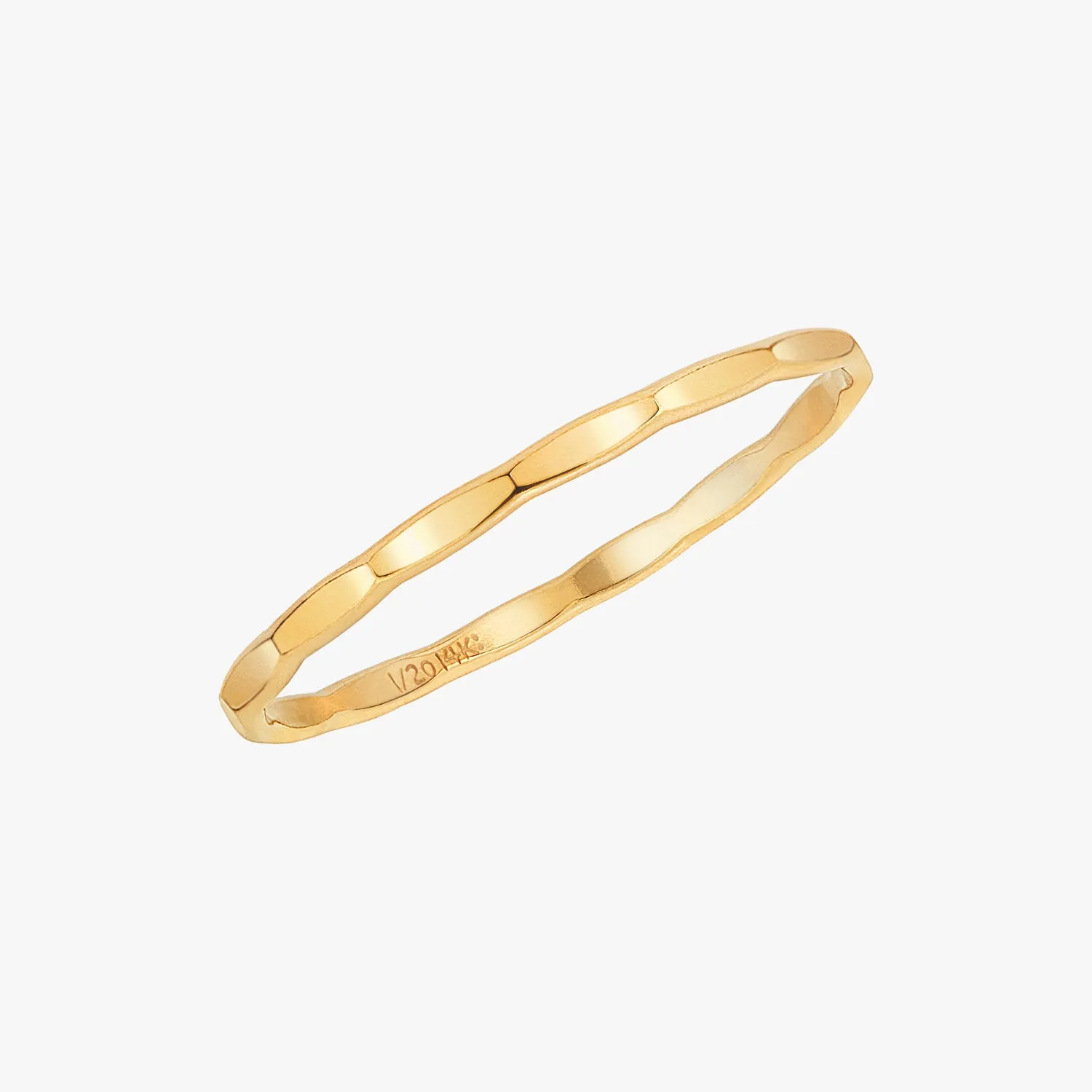 Hammered Band Ring Gold