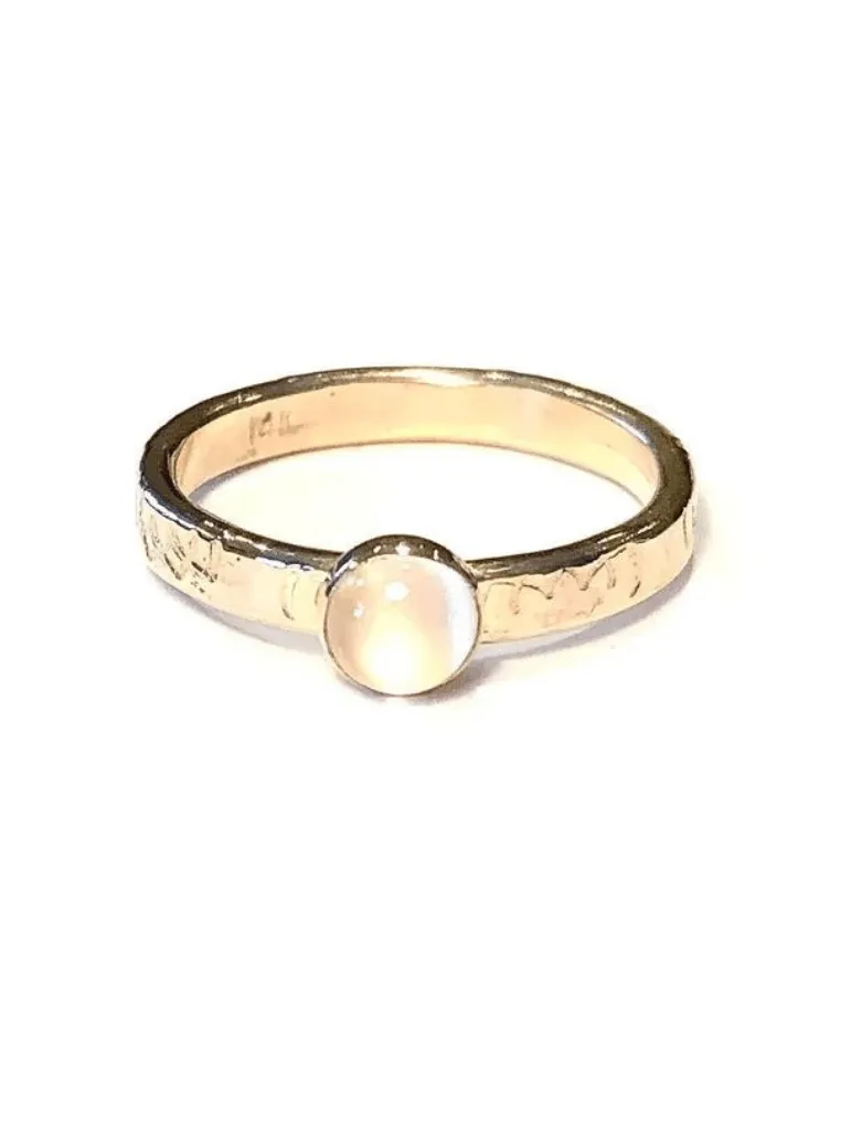 Handmade 14k Gold-Filled Moonstone Ring Set