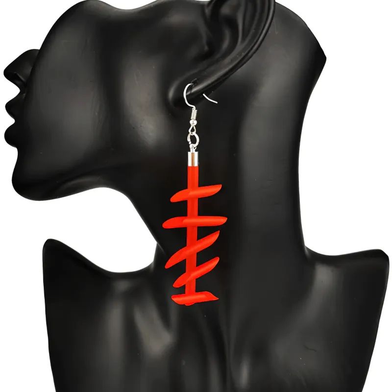 Handmade Rubber Long Earrings for Women / Gothic Strange Silicone Jewelry