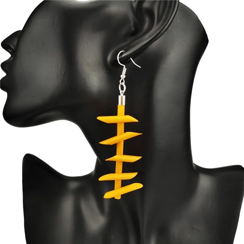 Handmade Rubber Long Earrings for Women / Gothic Strange Silicone Jewelry