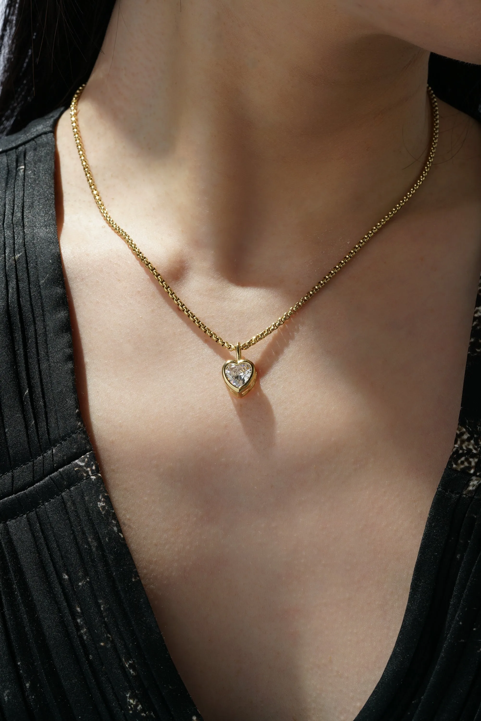 Heart Bezel Pendant - (Single)