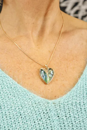 Heart Leaf Opal Necklace Gold