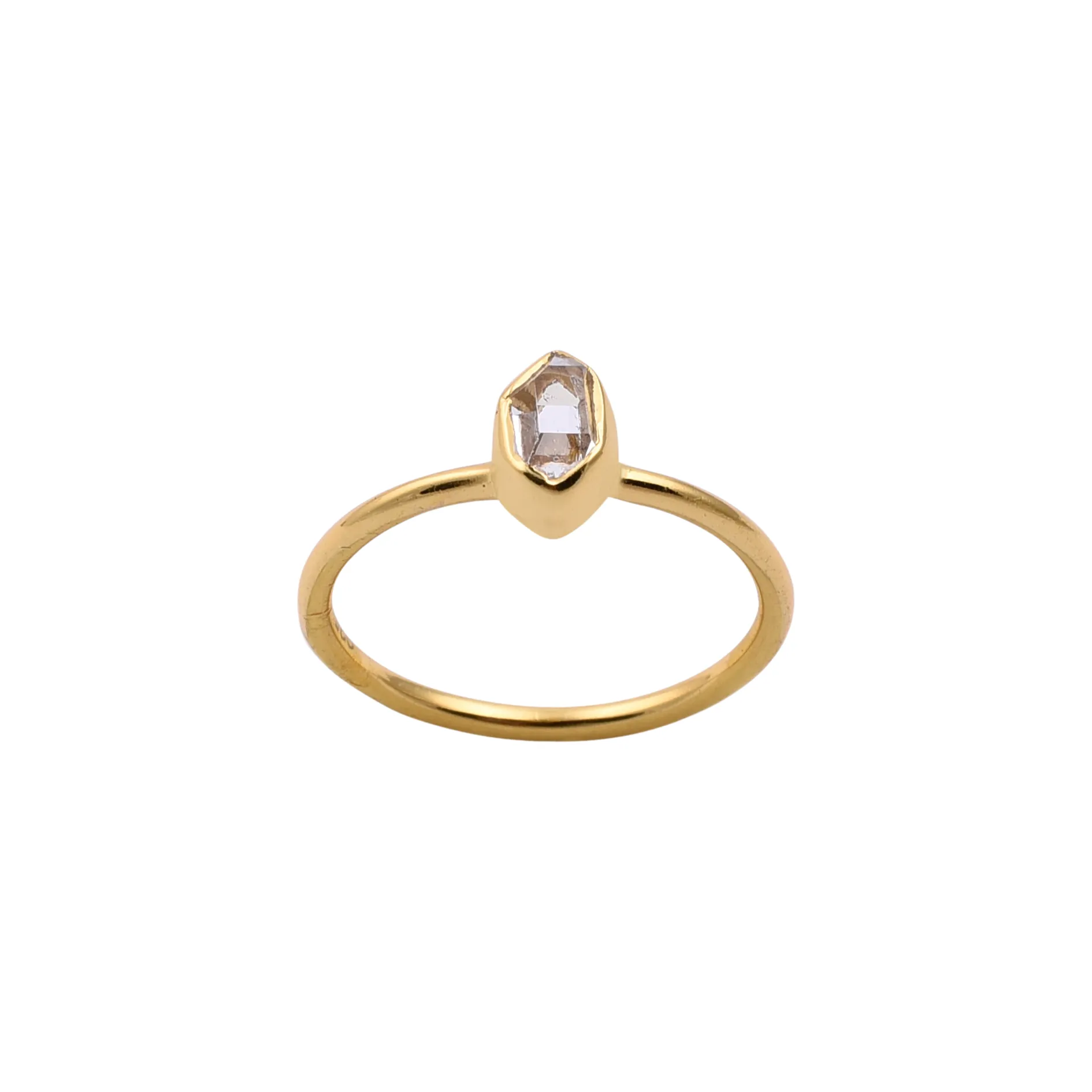 Herkimer Quartz Gold Ring