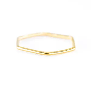 Hexagon Stacking Ring in Gold