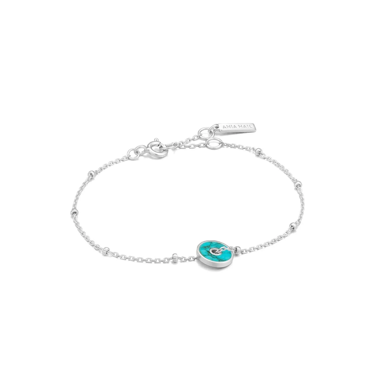 Hidden Gem - Turquoise Disc Silver Bracelet