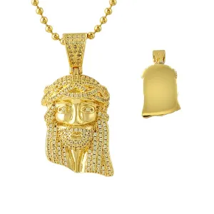 Iced Out Lemonade Gold Micro Jesus Pendant