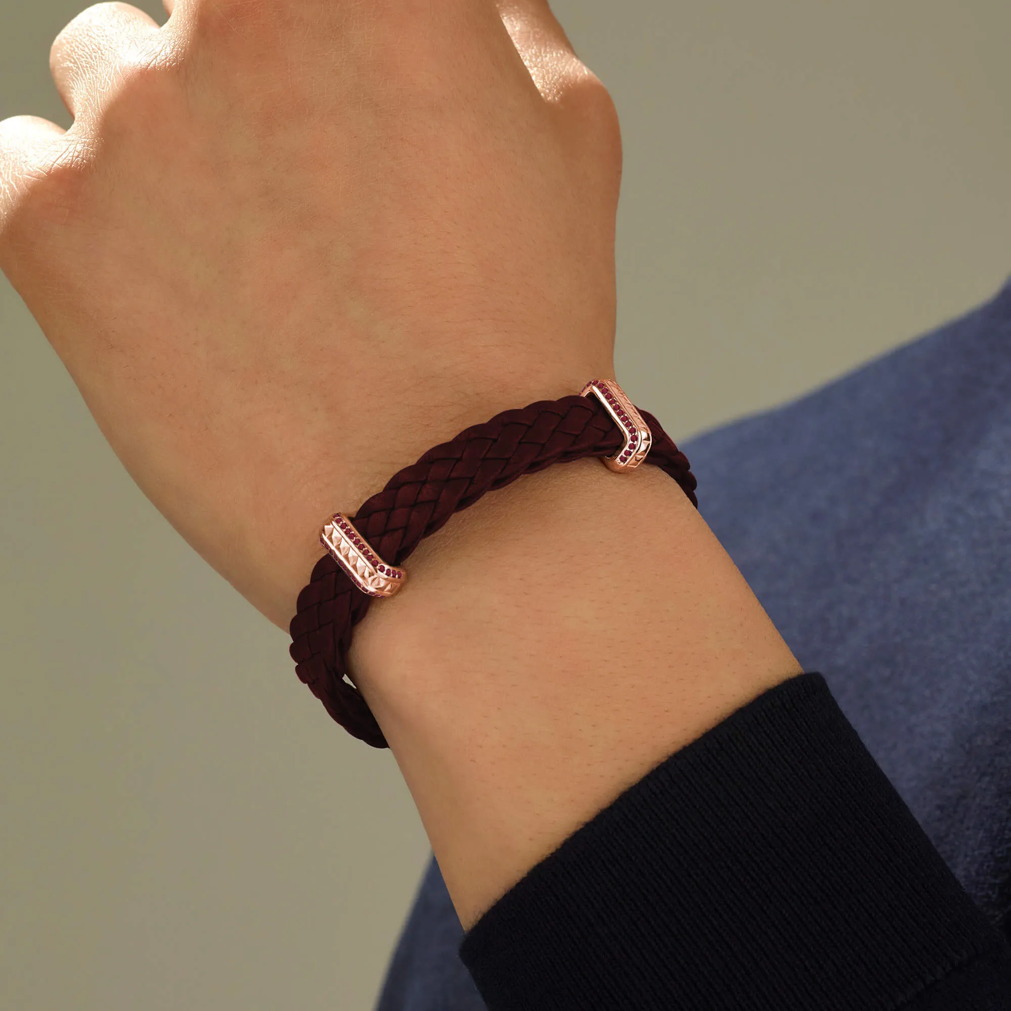 Iconic Ruby Elements Leather Bracelet