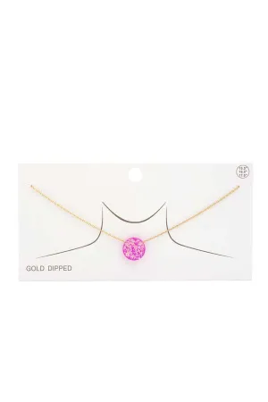 Iridescent Circle Gold Dipped Necklace