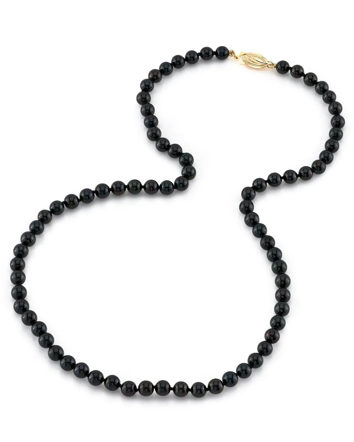 Japanese Akoya Black Pearl Necklace, 5.0-5.5mm - AAA Quality