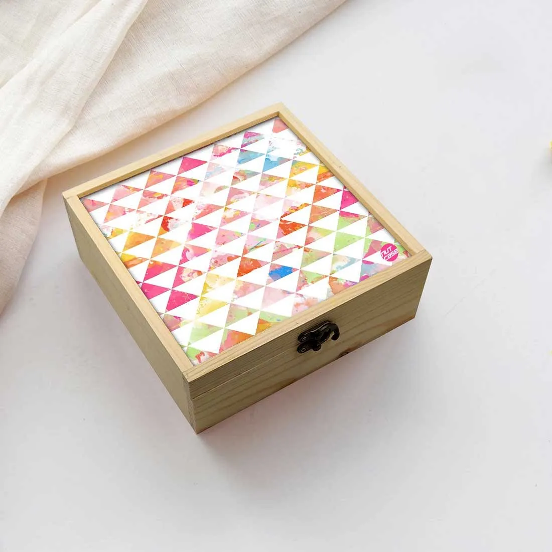 Jewellery Box Makepup Organizer -  Diamond Watercolor Pattern