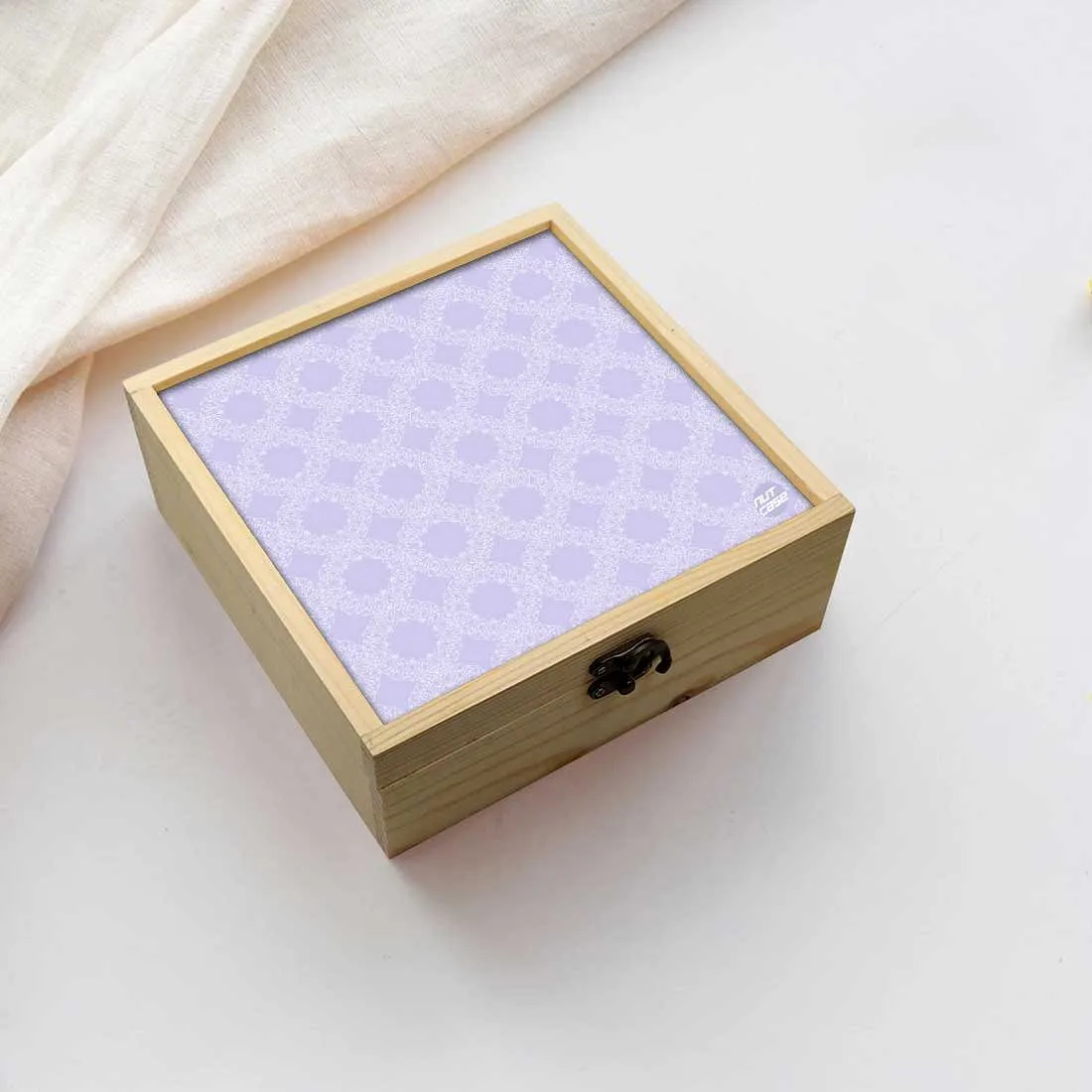 Jewellery Box Makepup Organizer -  Purple Pattern Circle