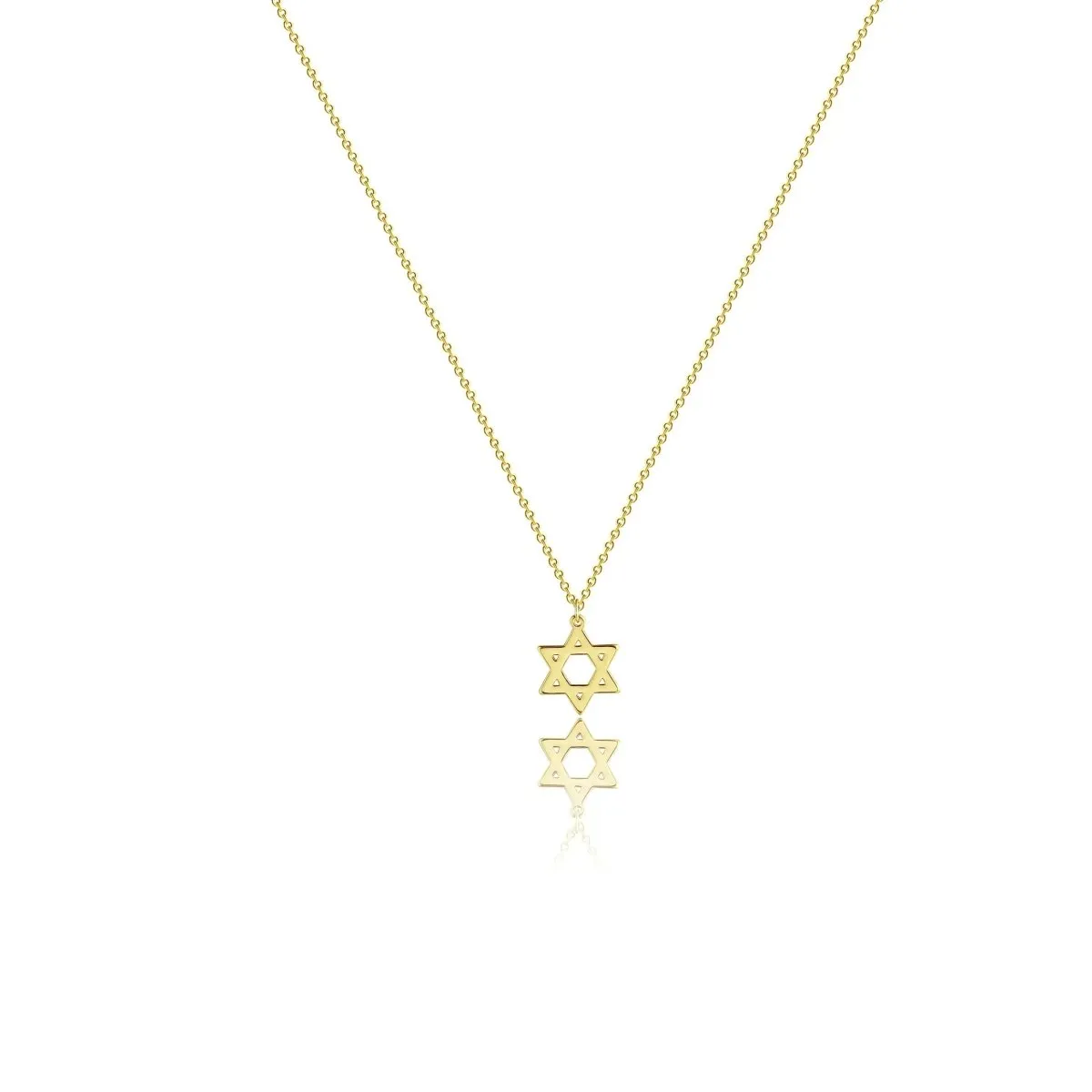 Kyerlyn 14k Gold David Star Necklaces