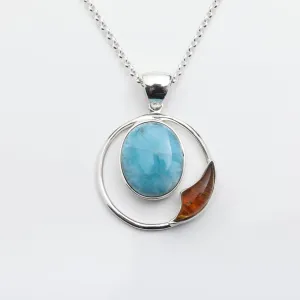 Larimar Amber Pendant Isleña III