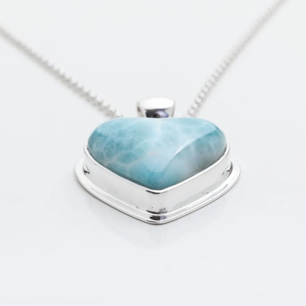 Larimar Heart Pendant Estela