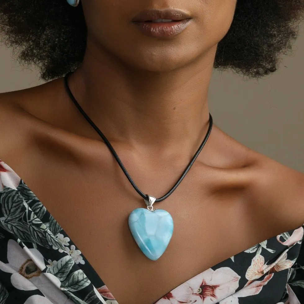 Larimar Heart Pendant Leela